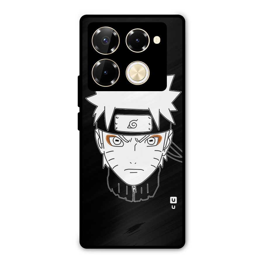 Naruto Black and White Art Metal Back Case for Infinix Note 40 Pro