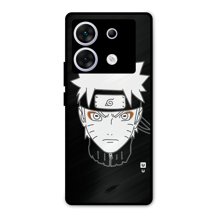 Naruto Black and White Art Metal Back Case for Infinix Zero 30 5G