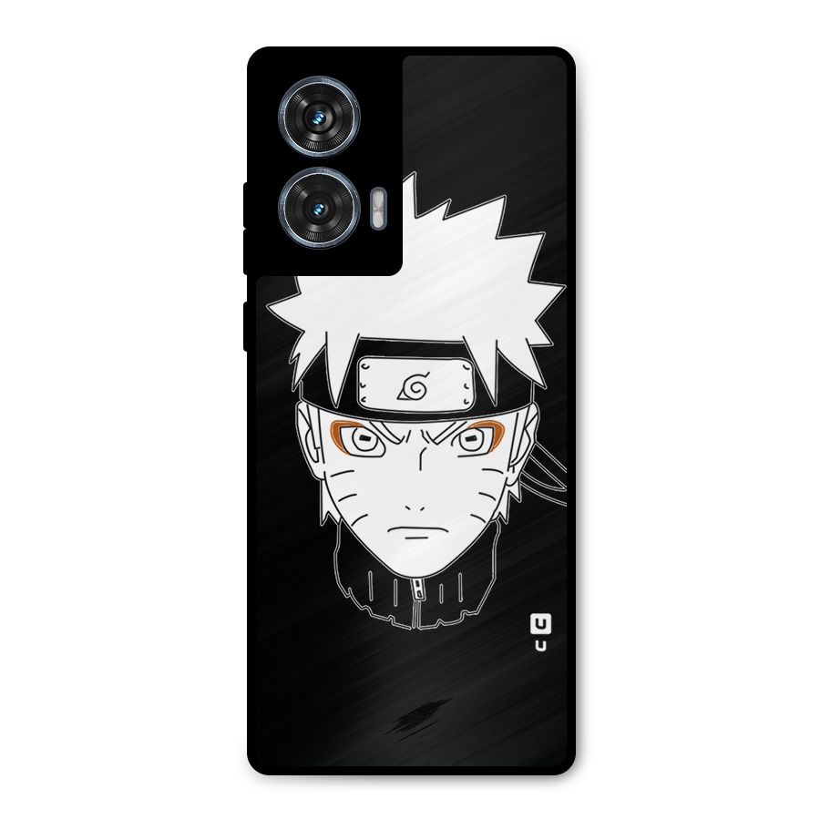 Naruto Black and White Art Metal Back Case for Motorola Edge 50 Fusion
