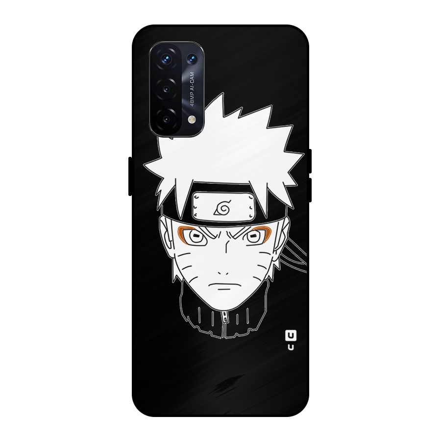 Naruto Black and White Art Metal Back Case for Oppo A74 5G