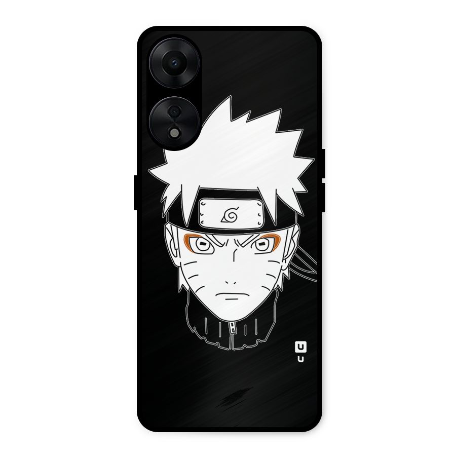 Naruto Black and White Art Metal Back Case for Oppo A78 5G