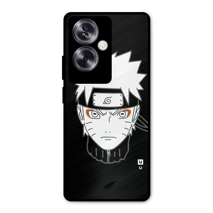 Naruto Black and White Art Metal Back Case for Oppo A79 5G