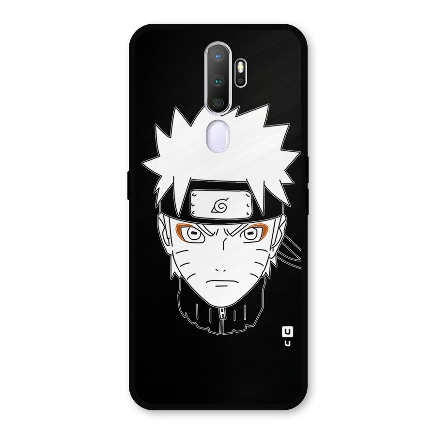 Naruto Black and White Art Metal Back Case for Oppo A9 (2020)