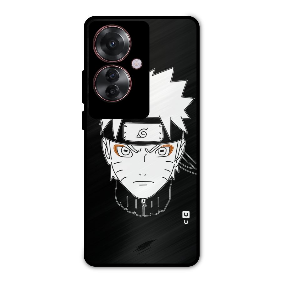 Naruto Black and White Art Metal Back Case for Oppo F25 Pro