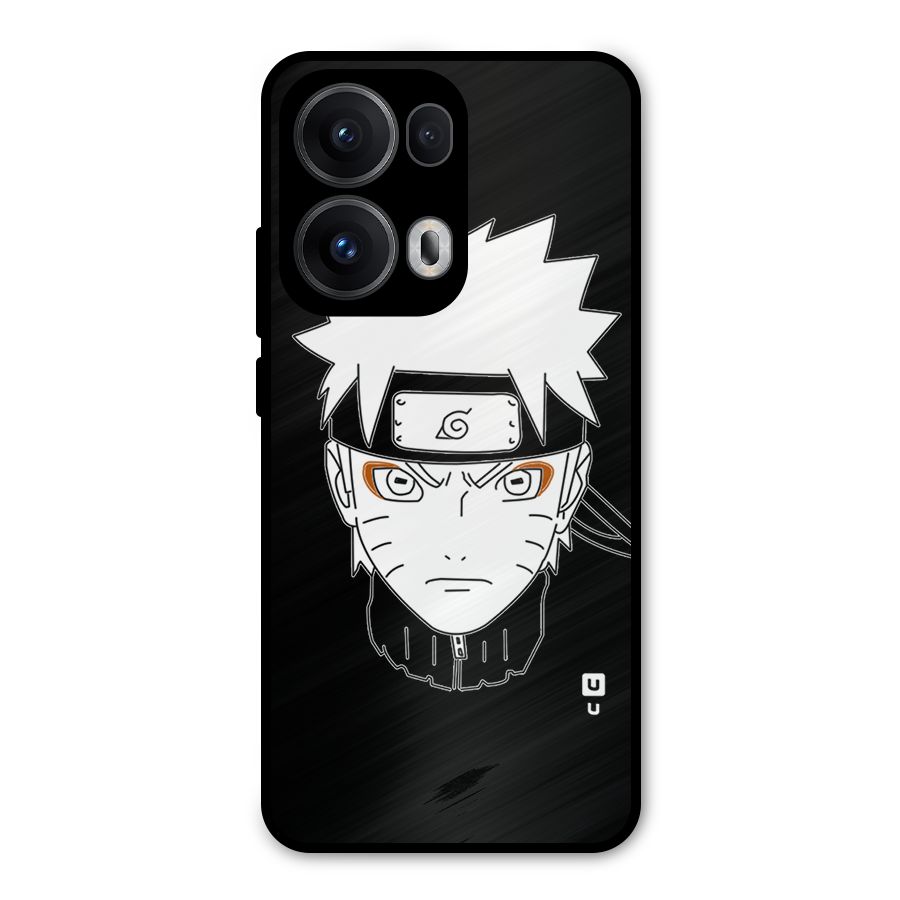 Naruto Black and White Art Metal Back Case for Oppo Reno13 Pro