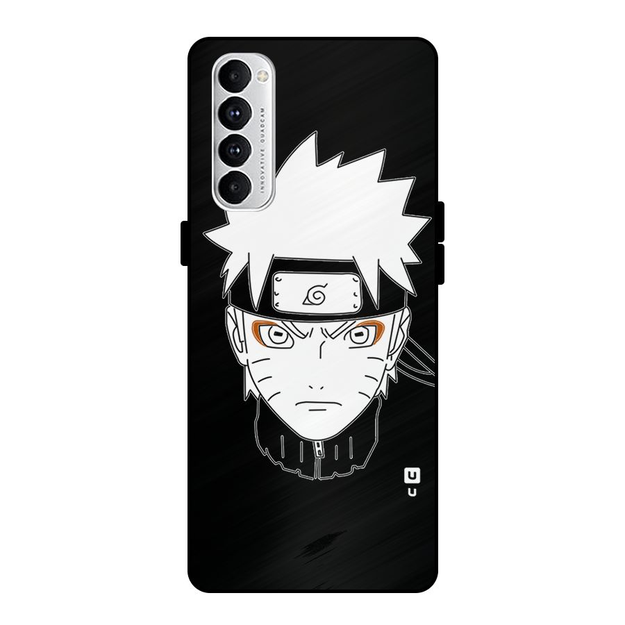 Naruto Black and White Art Metal Back Case for Oppo Reno4 Pro