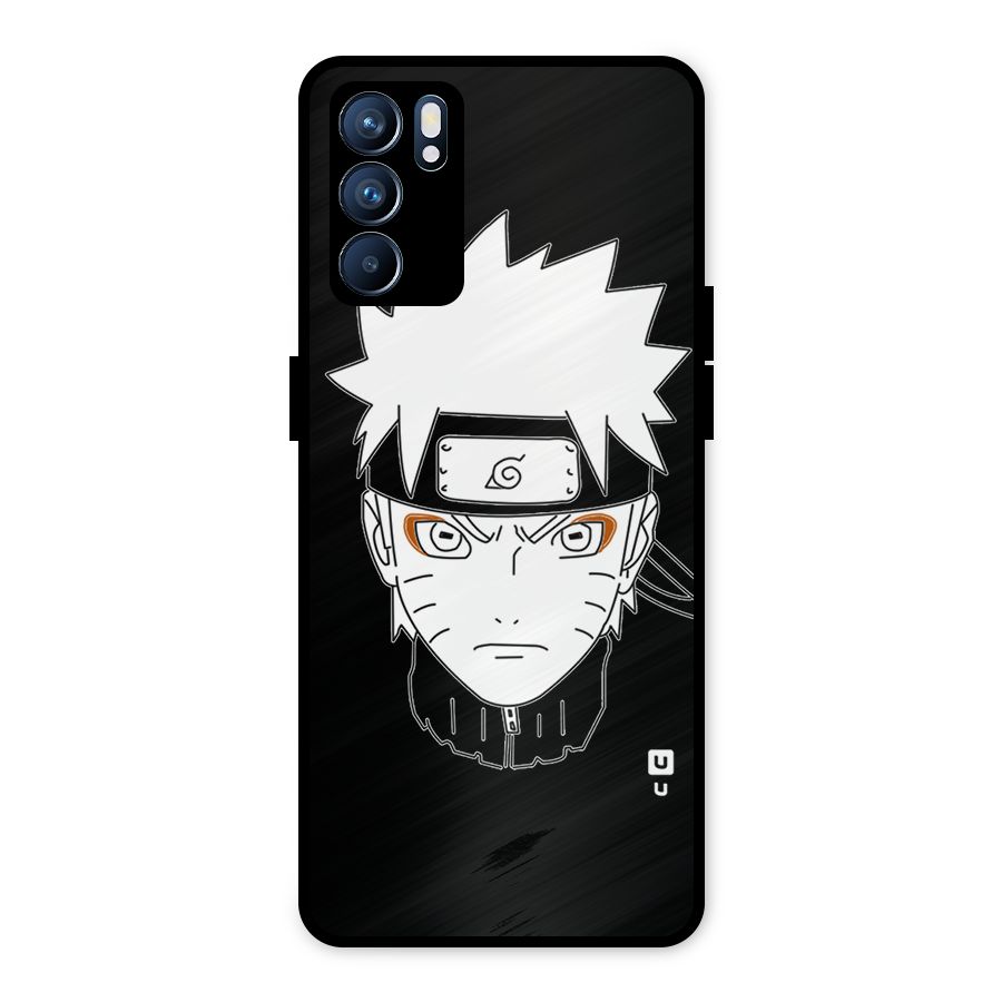 Naruto Black and White Art Metal Back Case for Oppo Reno6 5G