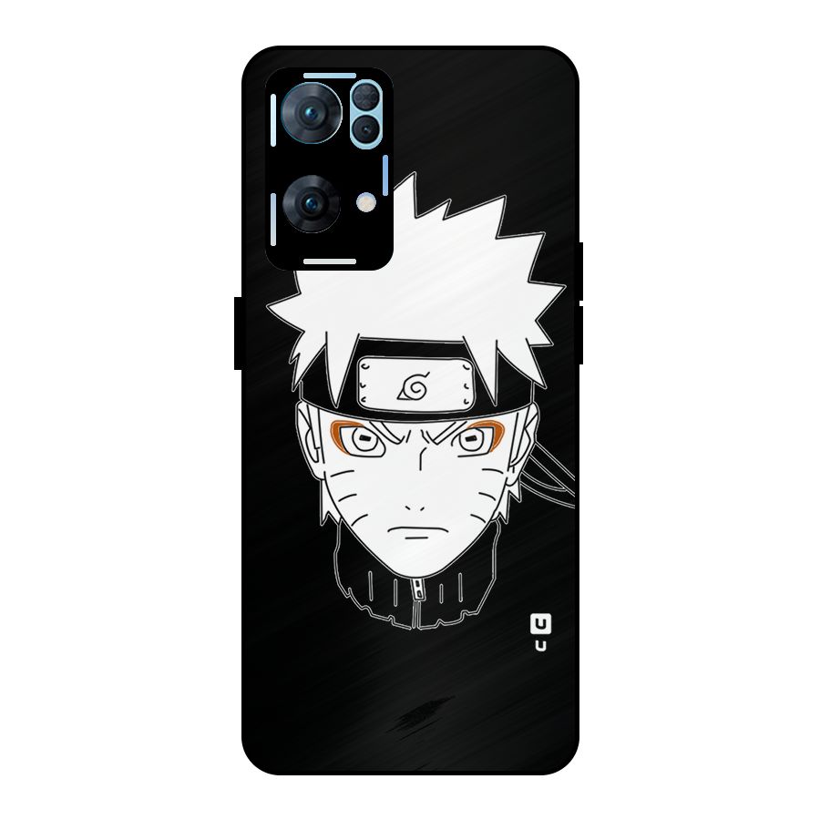Naruto Black and White Art Metal Back Case for Oppo Reno7 Pro 5G