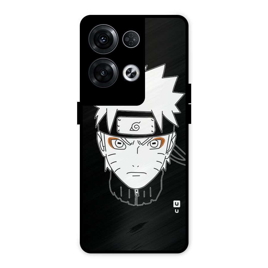 Naruto Black and White Art Metal Back Case for Oppo Reno8 Pro 5G
