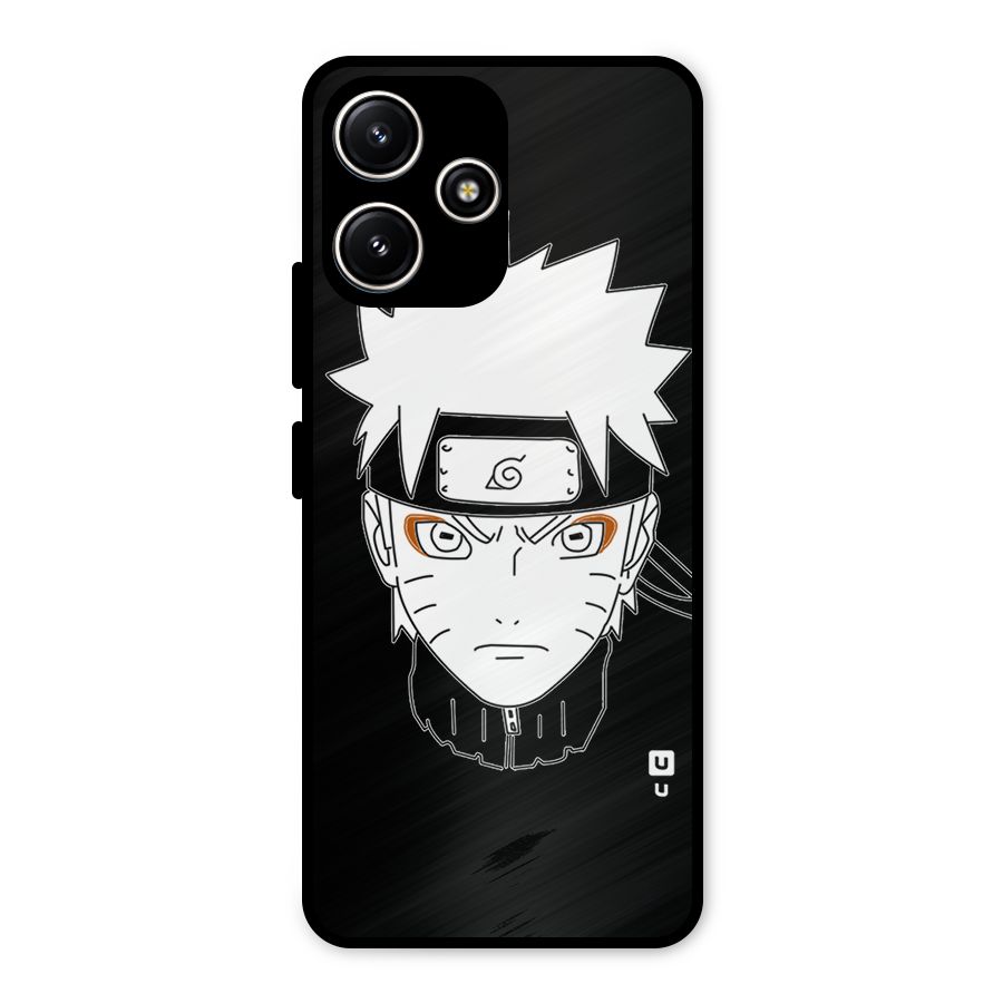 Naruto Black and White Art Metal Back Case for Poco M6 Pro
