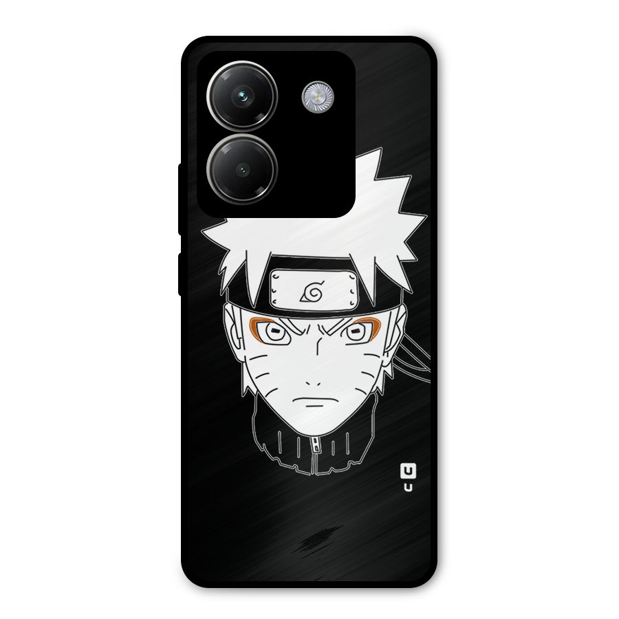 Naruto Black and White Art Metal Back Case for Poco M7 Pro 5G