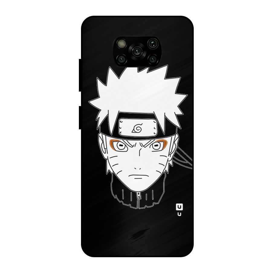 Naruto Black and White Art Metal Back Case for Poco X3