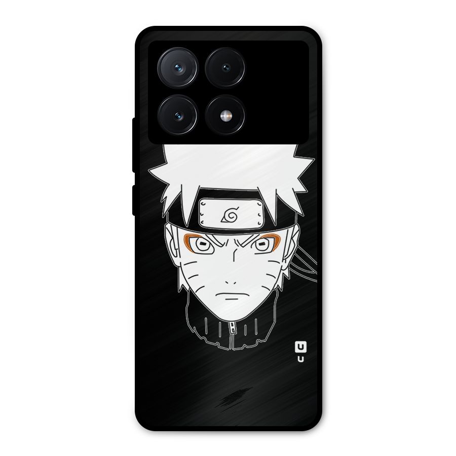 Naruto Black and White Art Metal Back Case for Poco X6 Pro