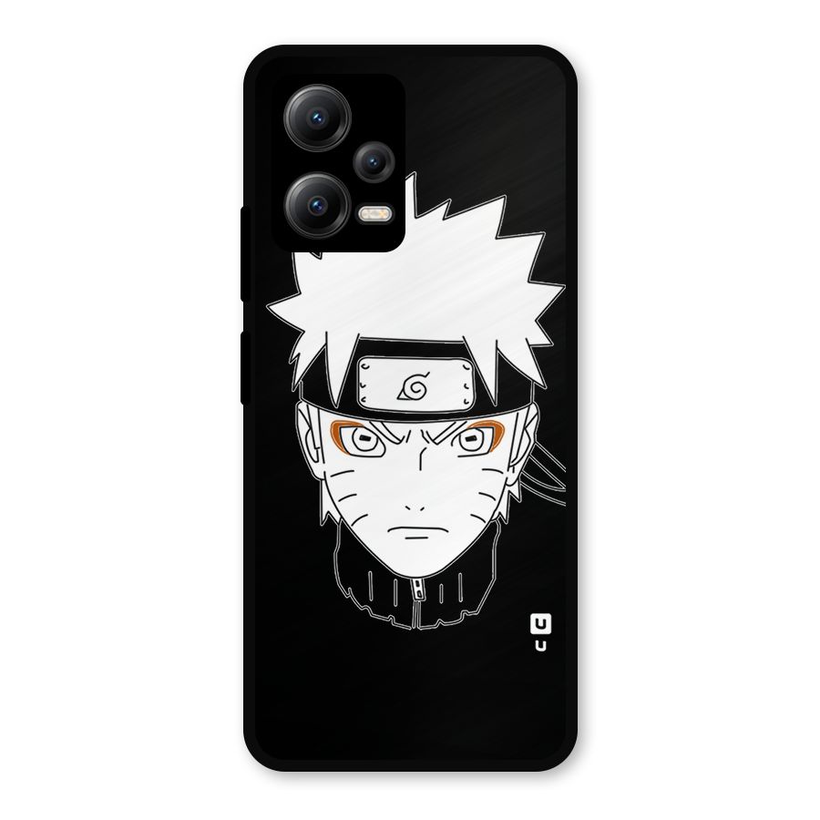 Naruto Black and White Art Metal Back Case for Redmi Note 12 5G