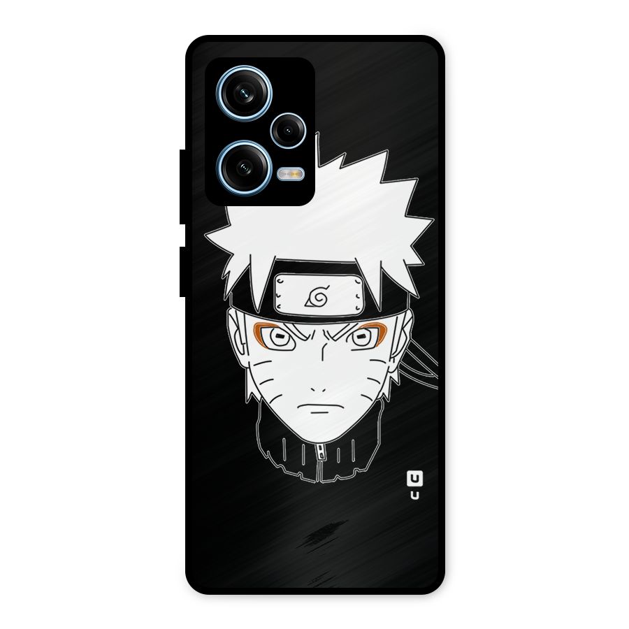 Naruto Black and White Art Metal Back Case for Redmi Note 12 Pro