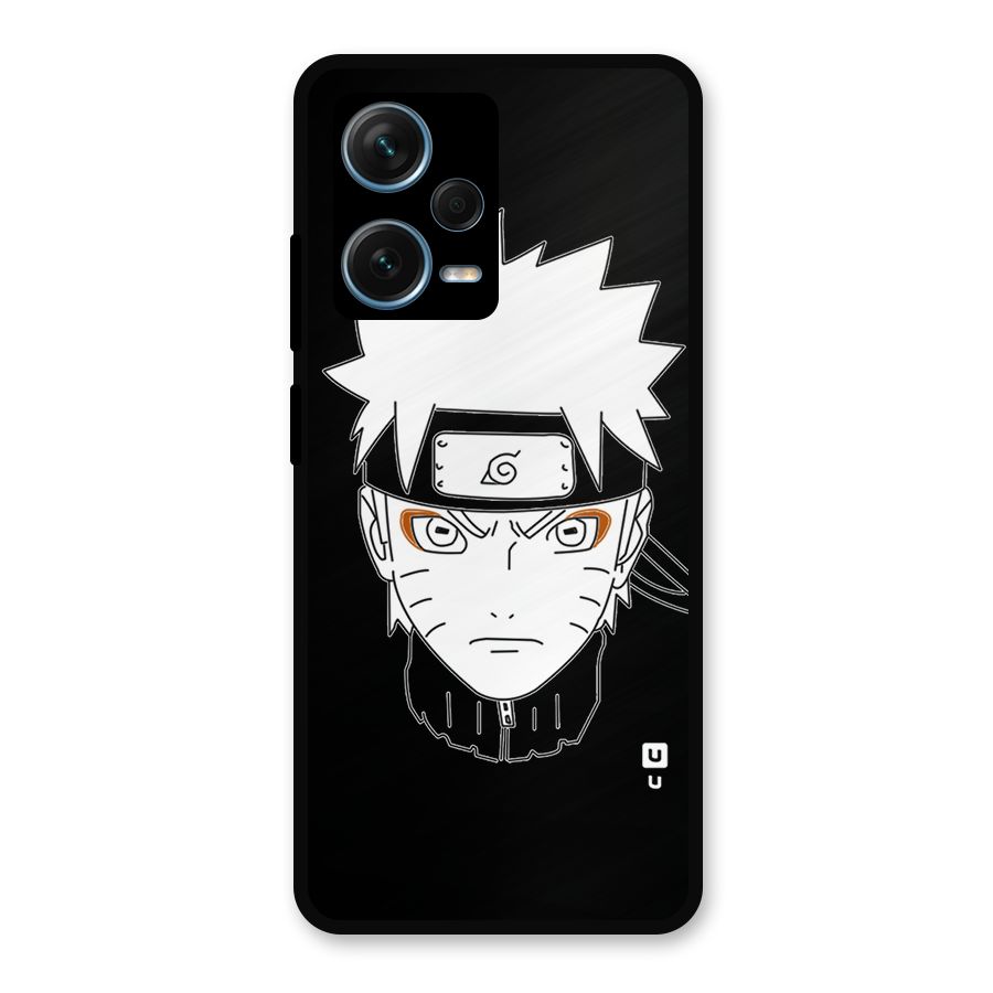 Naruto Black and White Art Metal Back Case for Redmi Note 12 Pro Plus 5G