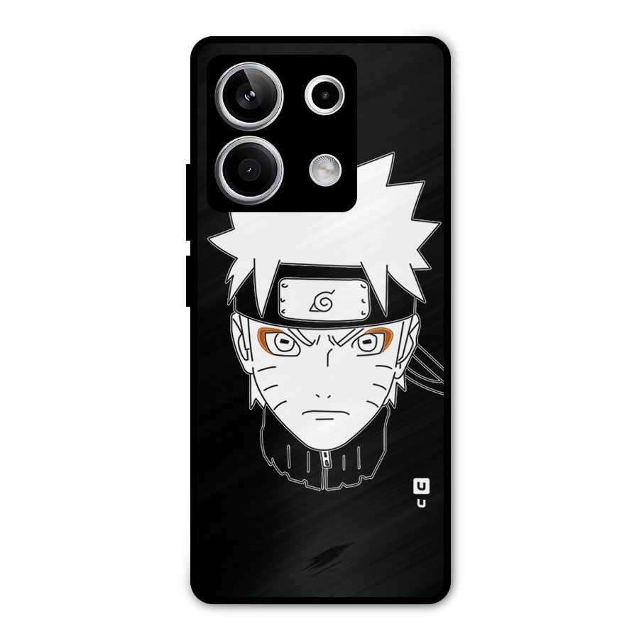 Naruto Black and White Art Metal Back Case for Redmi Note 13 5G