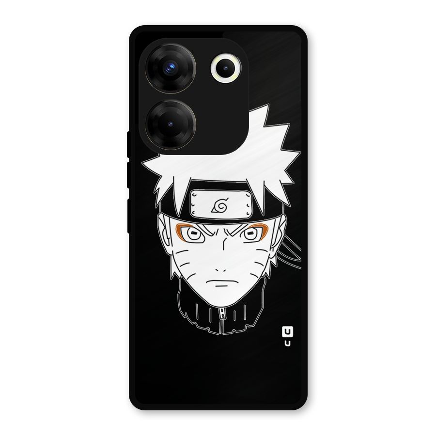 Naruto Black and White Art Metal Back Case for Tecno Camon 20 Pro