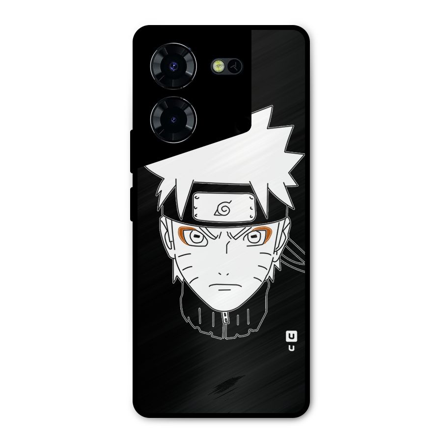 Naruto Black and White Art Metal Back Case for Tecno Pova 5 Pro 5G