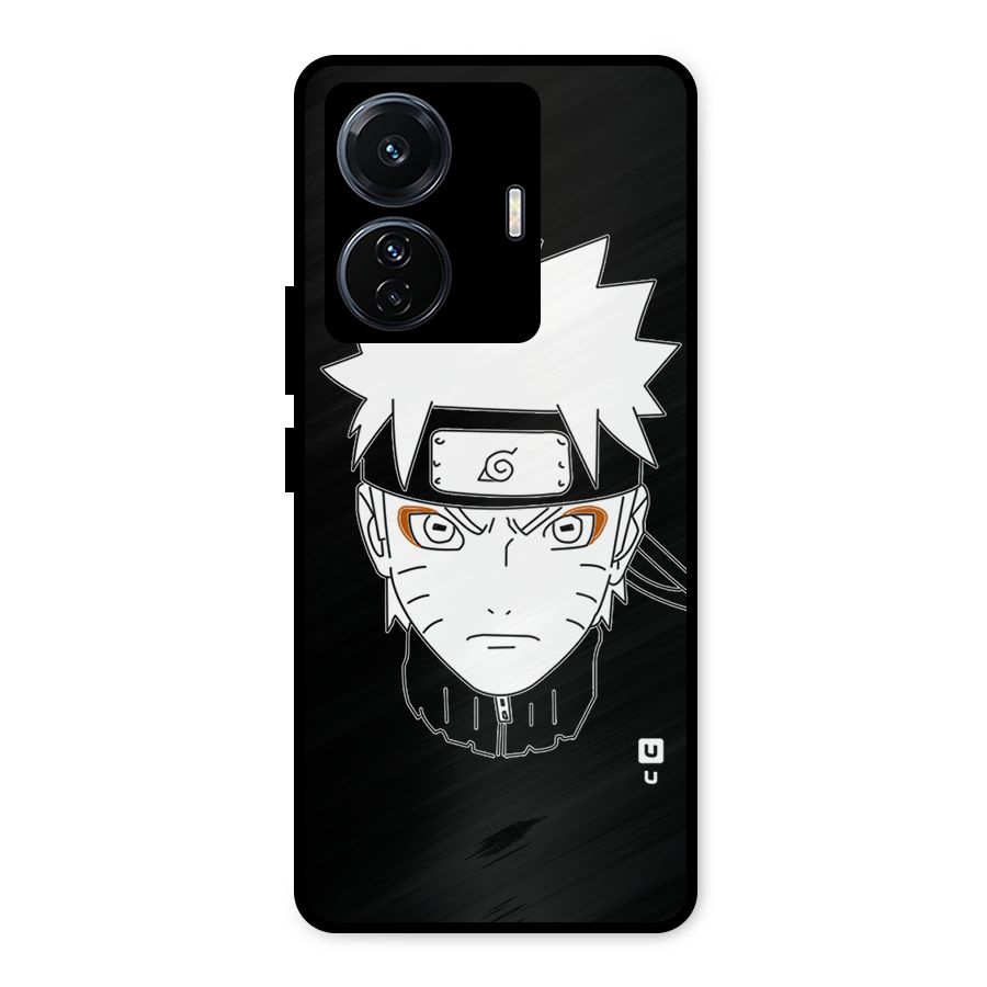 Naruto Black and White Art Metal Back Case for Vivo T1 Pro