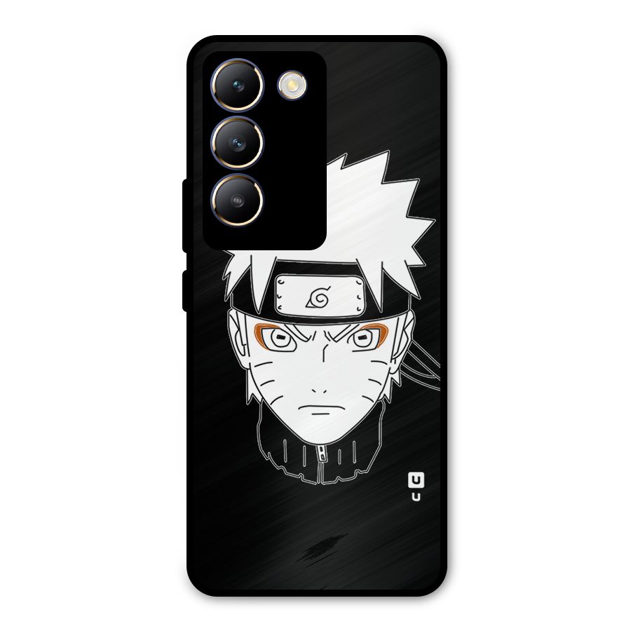 Naruto Black and White Art Metal Back Case for Vivo T3 5G