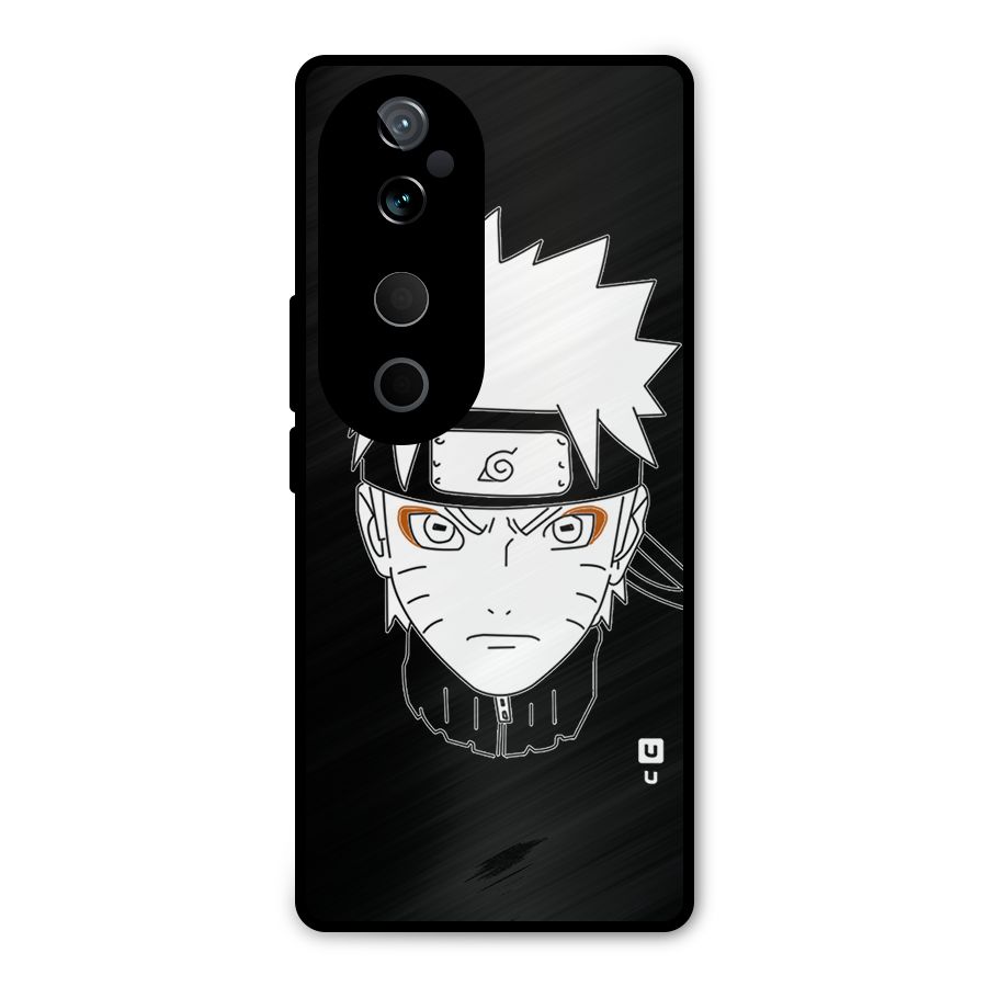 Naruto Black and White Art Metal Back Case for Vivo T3 Ultra
