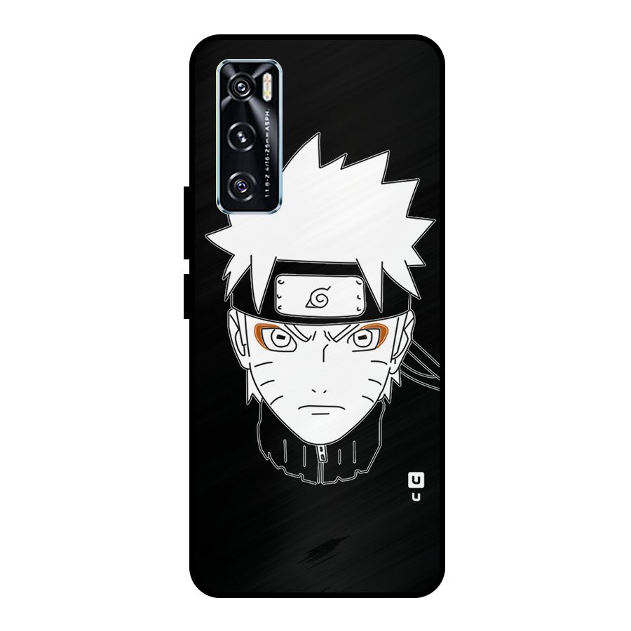 Naruto Black and White Art Metal Back Case for Vivo V20 SE