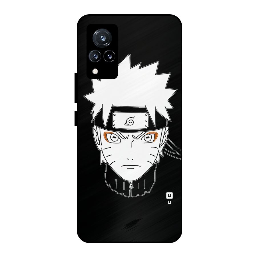 Naruto Black and White Art Metal Back Case for Vivo V21 5G