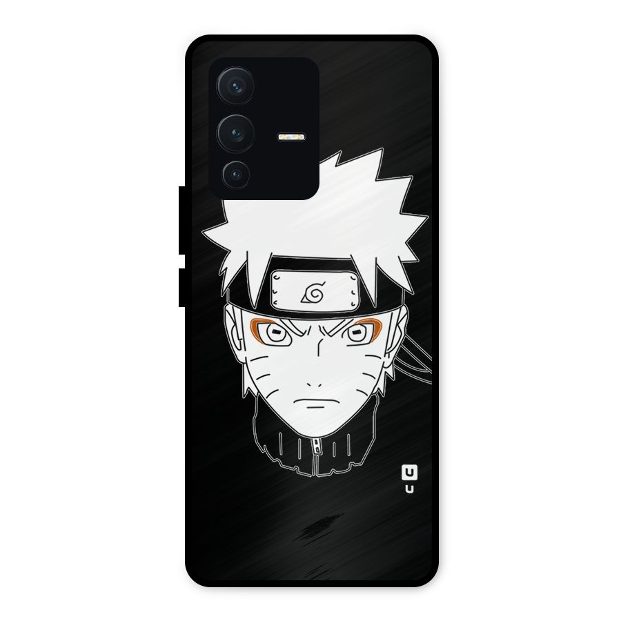 Naruto Black and White Art Metal Back Case for Vivo V23 5G