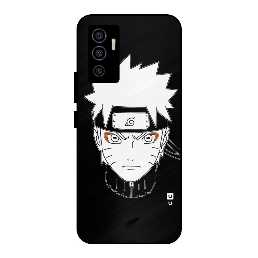 Naruto Black and White Art Metal Back Case for Vivo V23e