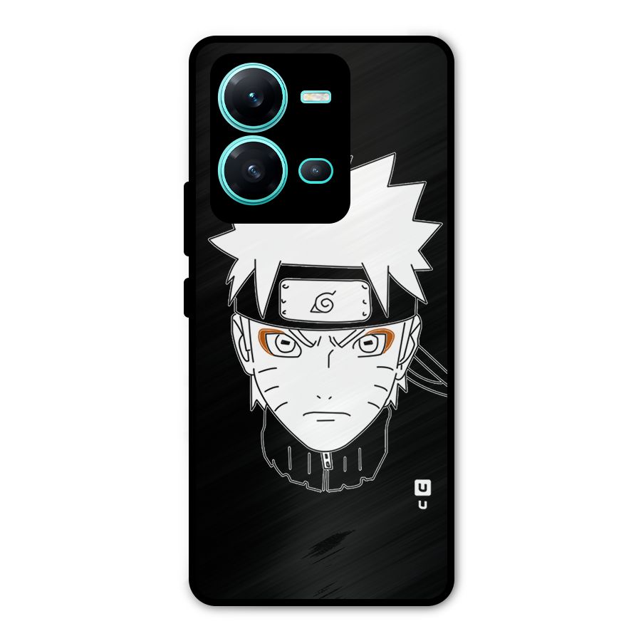 Naruto Black and White Art Metal Back Case for Vivo V25