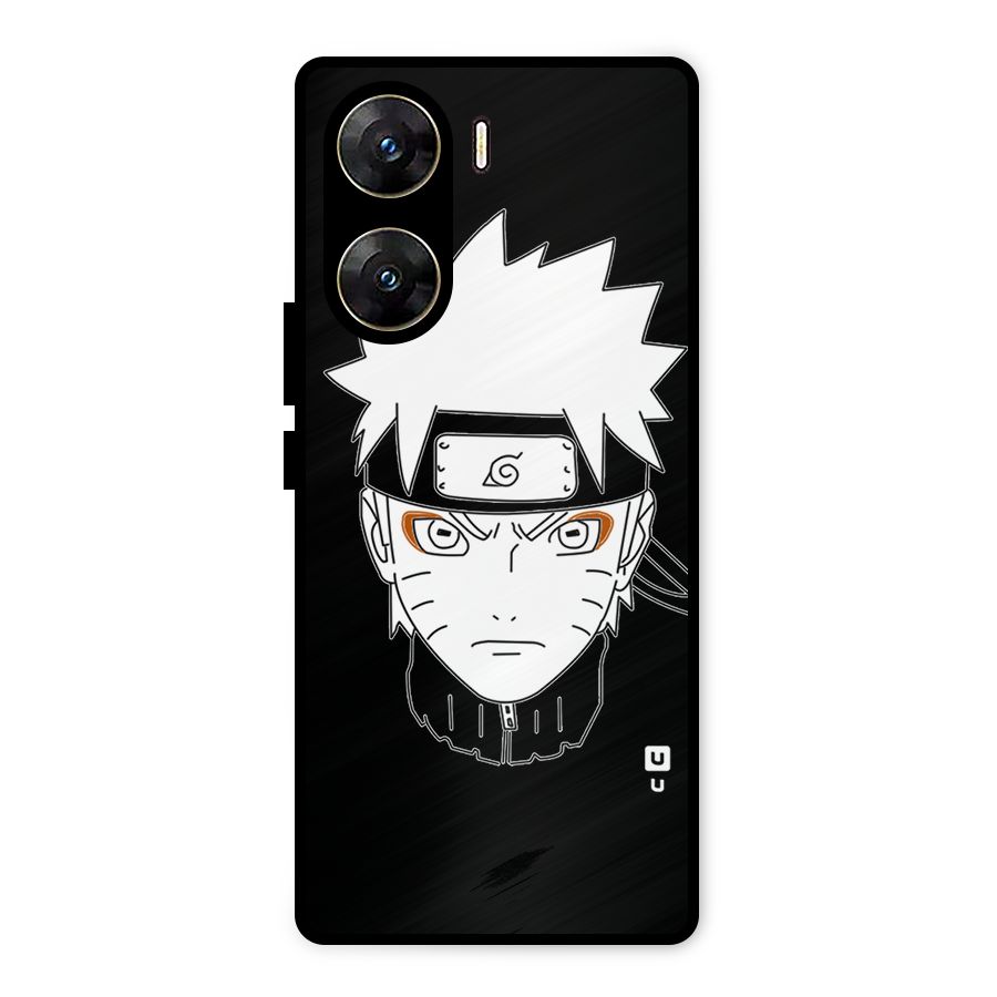 Naruto Black and White Art Metal Back Case for Vivo V29e