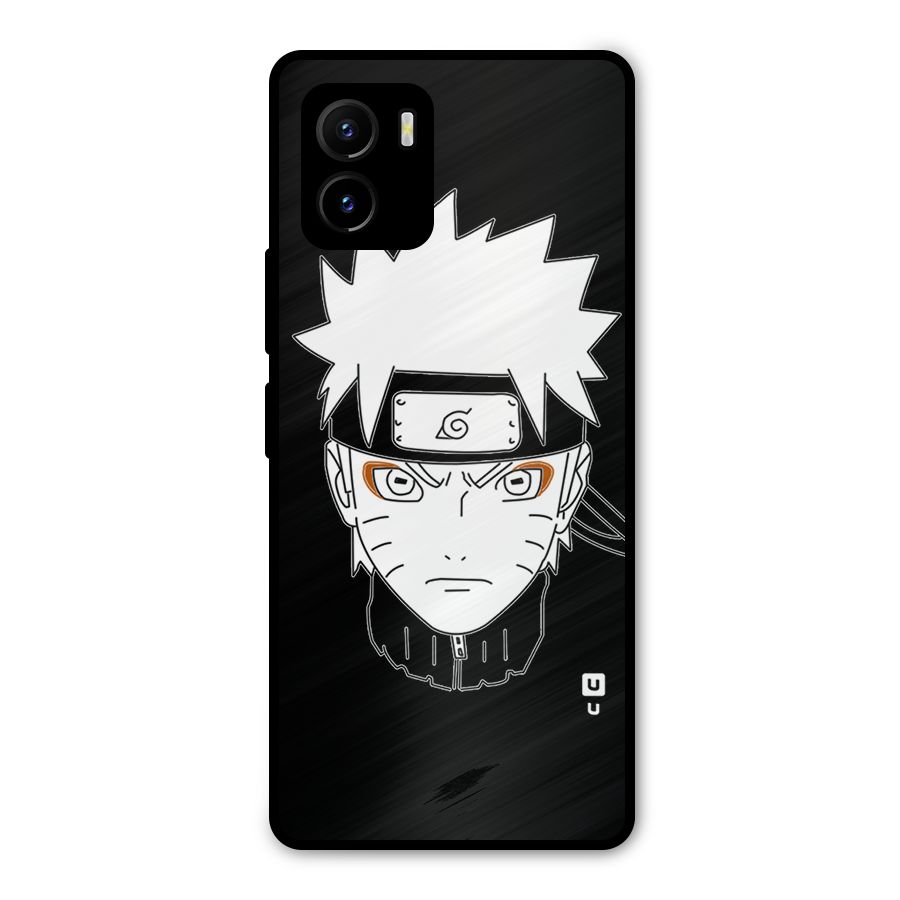 Naruto Black and White Art Metal Back Case for Vivo Y15s