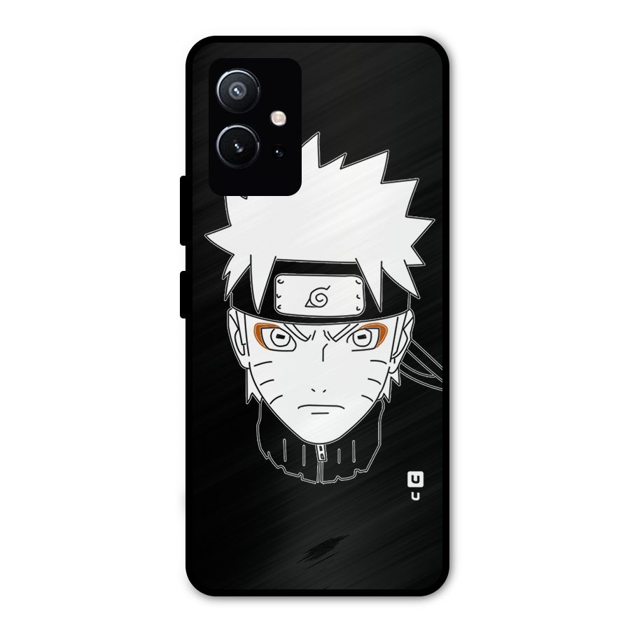 Naruto Black and White Art Metal Back Case for Vivo Y75 5G