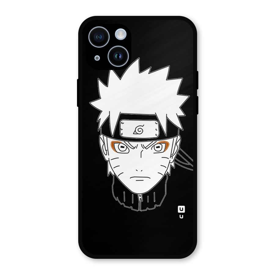 Naruto Black and White Art Metal Back Case for iPhone 14
