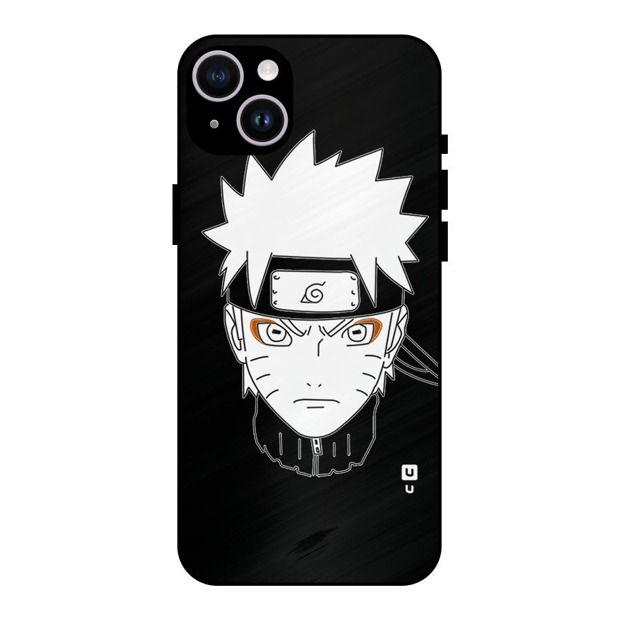 Naruto Black and White Art Metal Back Case for iPhone 14 Plus