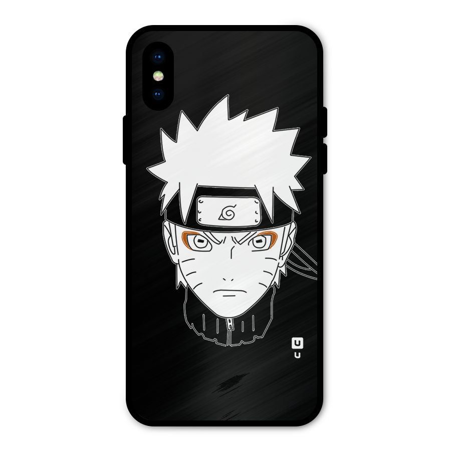 Naruto Black and White Art Metal Back Case for iPhone XS