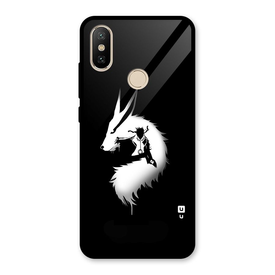 Naruto Kurama Mode Glass Back Case for Redmi A2