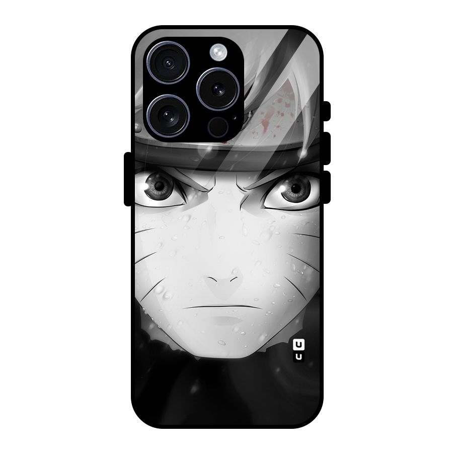 Naruto Monochrome Glass Back Case for iPhone 15 Pro