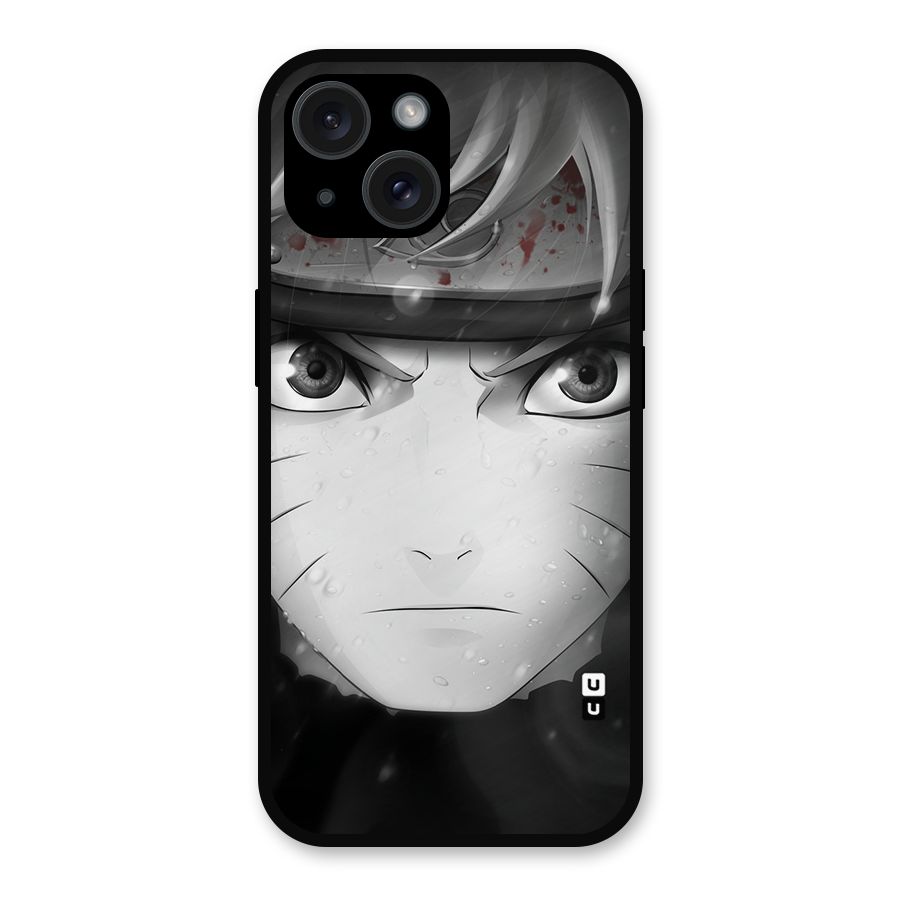 Naruto Monochrome Metal Back Case for iPhone 15
