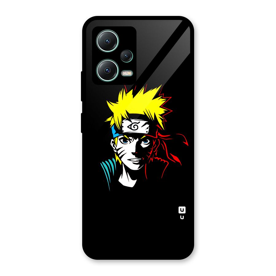 Naruto Pen Sketch Art Glass Back Case for Poco X5