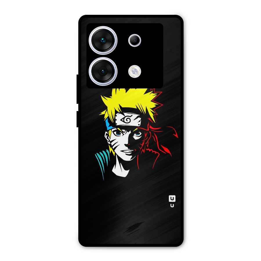 Naruto Pen Sketch Art Metal Back Case for Infinix Zero 30 5G