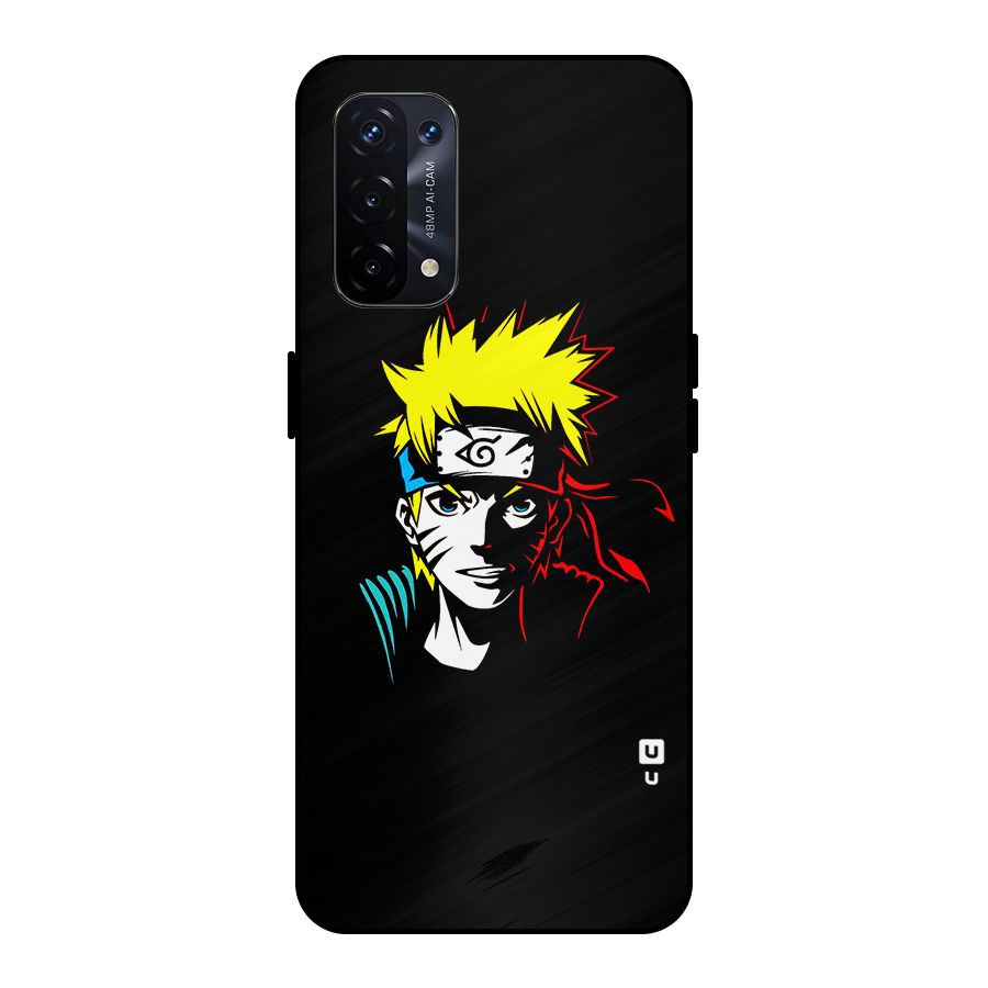 Naruto Pen Sketch Art Metal Back Case for Oppo A74 5G