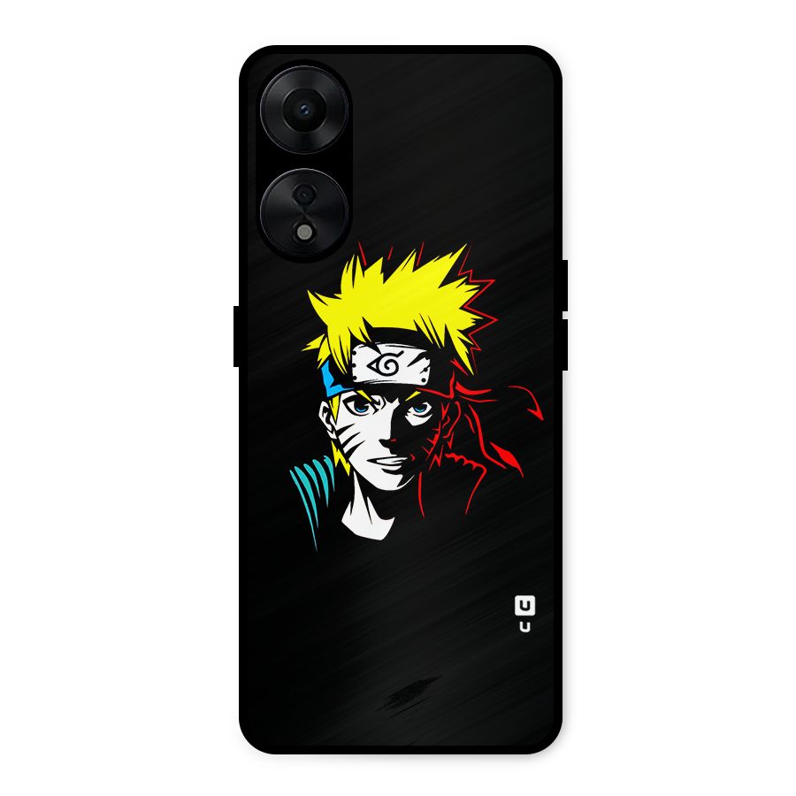 Naruto Pen Sketch Art Metal Back Case for Oppo A78 5G