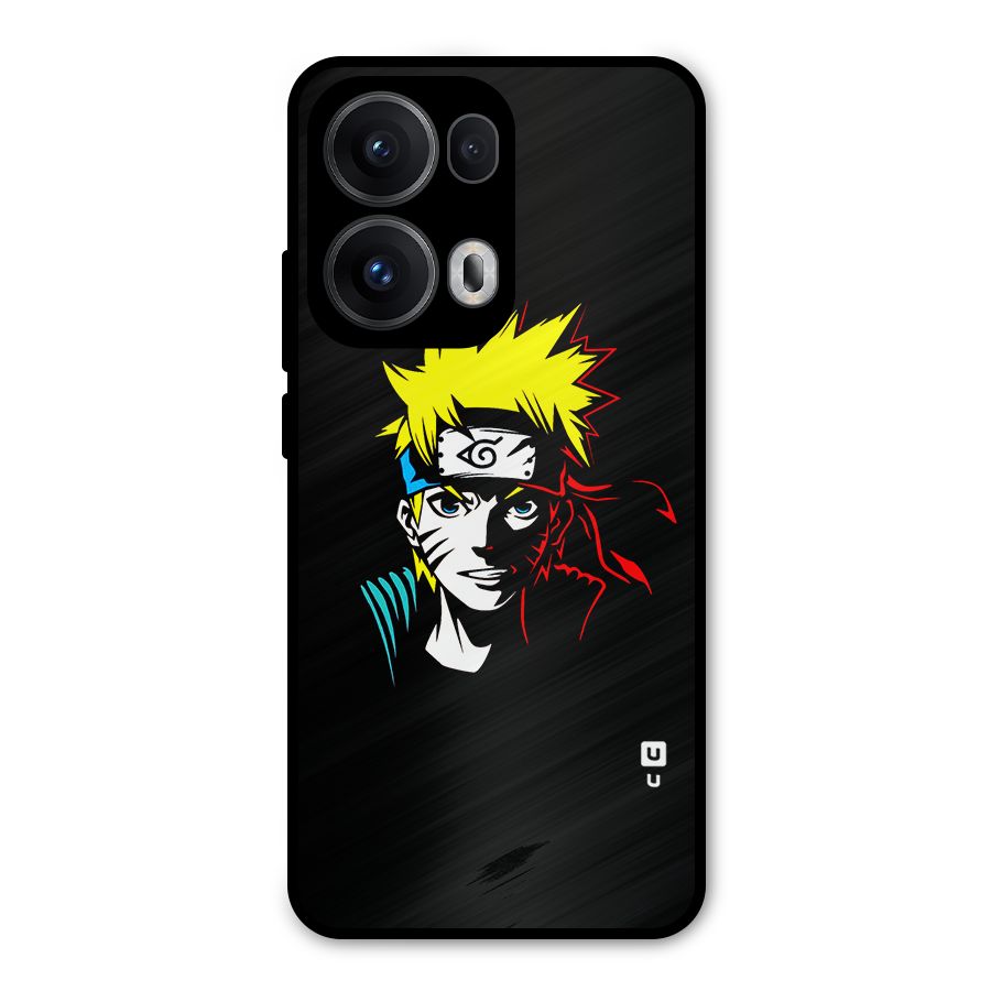 Naruto Pen Sketch Art Metal Back Case for Oppo Reno13 Pro