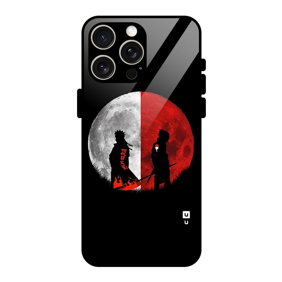 Naruto Shadow Hokage Moon Glass Back Case for iPhone 15 Pro Max