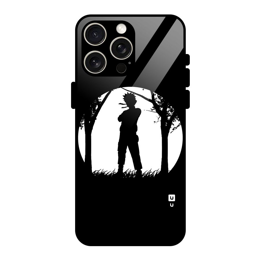 Naruto Silhouette Glass Back Case for iPhone 15 Pro Max
