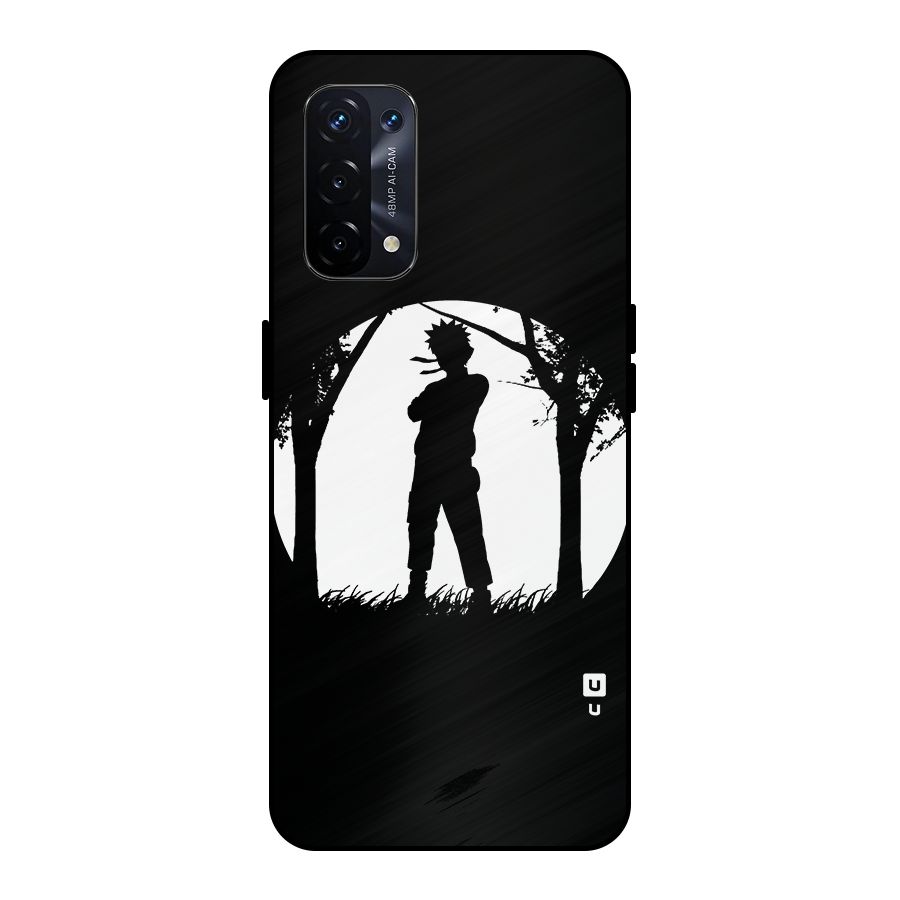 Naruto Silhouette Metal Back Case for Oppo A74 5G