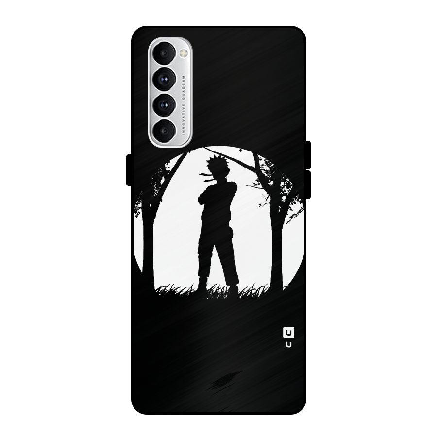Naruto Silhouette Metal Back Case for Oppo Reno4 Pro