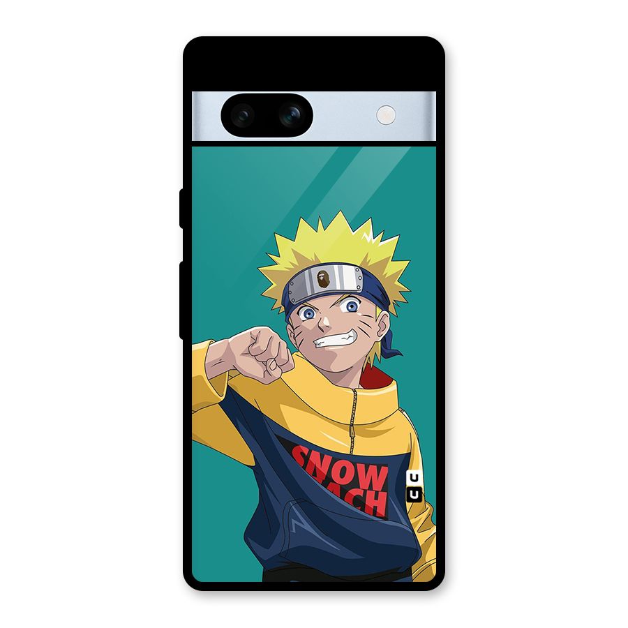 Naruto Snow Beach Art Glass Back Case for Google Pixel 7a